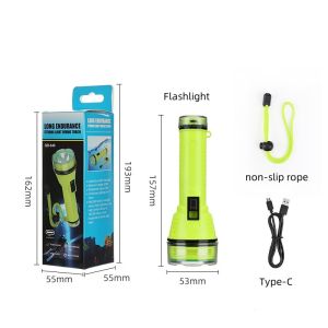 DAILYGO Diving Flashlight Headlight Professional Diving Flashlight Rechargeabl Waterproof