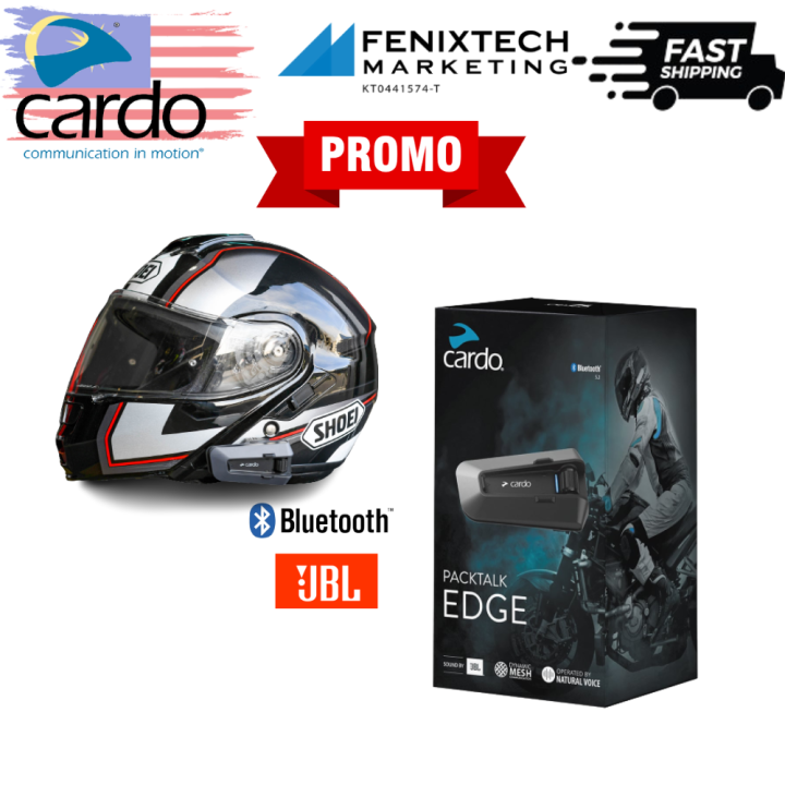 Cardo PACKTALK Edge Motorcycle Bluetooth Communication System Headset
