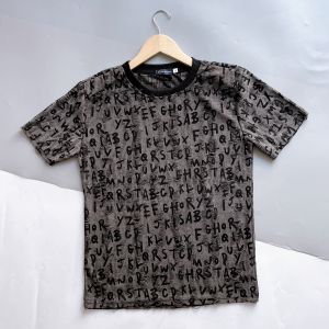 Áo thun nam cổ tròn tay ngắn vải nhung phối rách in chữ cá tính mẫu mới trẻ trung 2 màu đen trắng BARUN SHOP