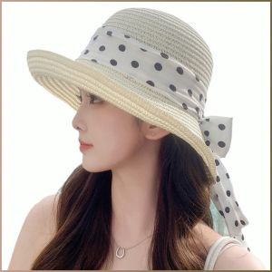 Summer Cap Sunshade Straw Hat Comfortable and Breathable Leisure Elegant Hepburn Style Shopping Activities