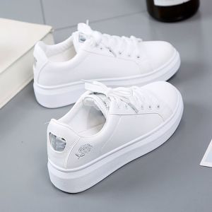 Free Shipping White Sneakers New Spring Collection Korean-Style WomenS Shoes Spring Casual Shoes Student-Style Flat-Soled Lace-Up Shoes For Spring And Autumn