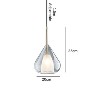 Nordic Glass Pendant Light Modern Dining Light Kitchen Bar Counter Chandelier Ceiling Lights Minimalist Creative Cafe Decorative Hanging Light Bedroom Bedside Droplights
