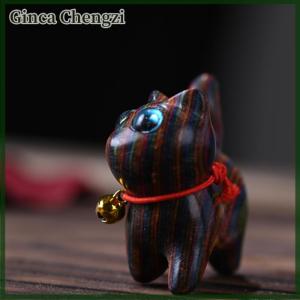 Ginca Cầu Vồng Khắc Gỗ Mèo Điêu Khắc Mèo Đồ Trang Trí Dễ Thương Màu Gỗ Mèo Máy Tính Để Bàn Văn Phòng Phụ Kiện Trang Trí Nội Thất Quà Tặng Quà Lưu Niệm