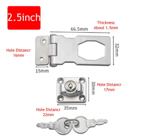 High-Quality 304 Stainless Steel Keyed Hasp Lock  Door Bolt with Lock Security Hasp Lock for Home Improvement
