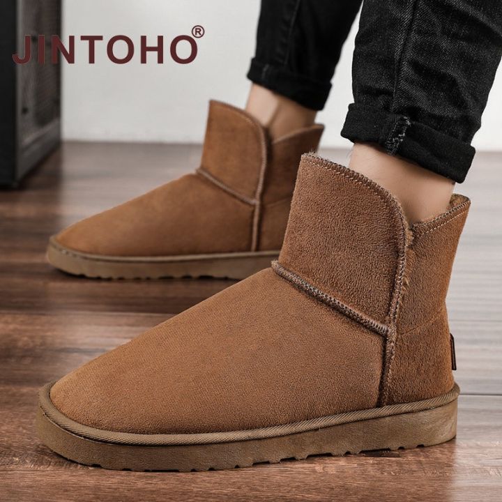 AA33 JINTOHO Big Size 36 47 Couple Ankle Boots Fashion Winter Snow Shoes Warm Fur Winter Boots Non Slip Comfortable Men Women Shoes Lazada Singapore