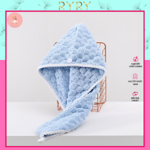 [Free Ship Max] Khăn Quấn Tóc Siêu Thấm Hút Nhanh Khô Lau Tóc Lọn Bông To Siêu Thấm Hút Nước- Phụ Kiện RyRy