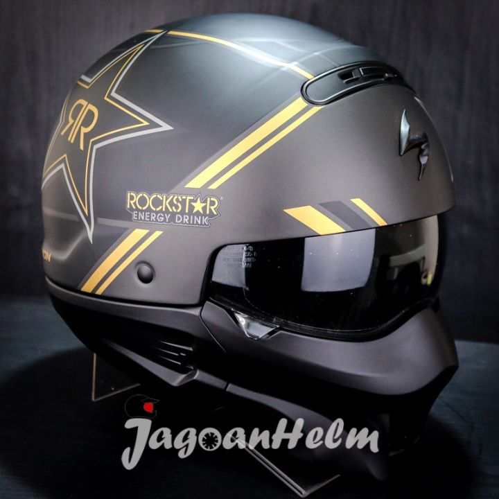 scorpion covert rockstar helmet ScorpionEXO 2 Open Face 3/4 Full Mode Motorcycle Bluetooth Ready Speaker Pockets Interchangeable Mouth Cover DOT Approved Solid (Cement Grey providing optimal protection during rides Scorpion Covert Rockstar Scorpion Rockstar