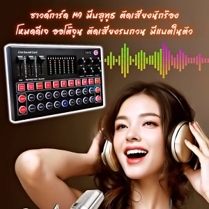 M9 Sound Card ซาวด์การ์ด การ์ดเสียงสด แปลงสัญญาณเสียง เอฟเฟค เปลี่ยนเสียง computer มือถือ คาราโอเกะ