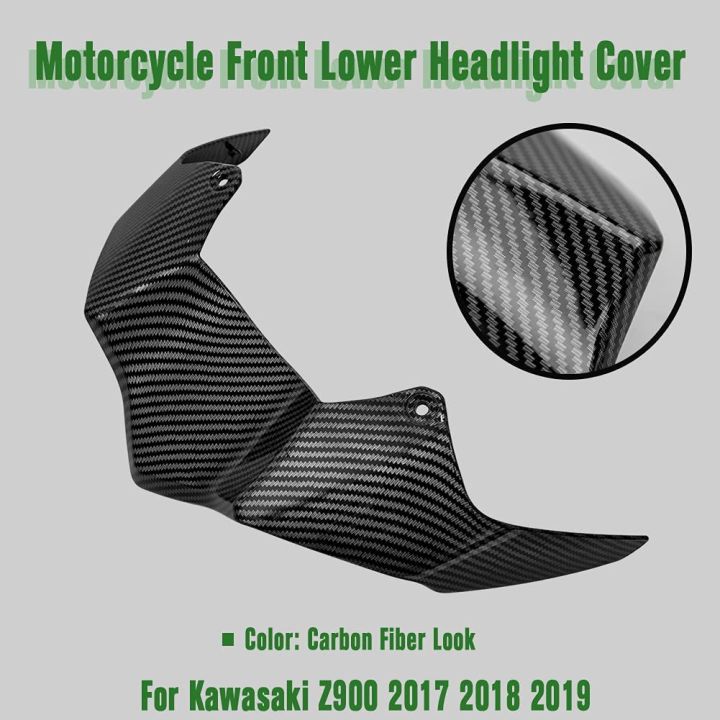 Allotmark Z900 Unpainted Carbon Fiber Look Headlight Cover Front Beak ...