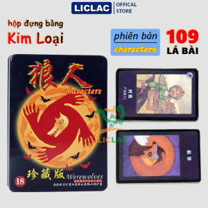 ( HỘP KIM LOẠI ) Bài Ma Sói Characters 109 lá Đồ chơi board game werewolves dành cho nhiều người chơi Bài ma sói giấy cứng màu in rõ nét - LICLAC