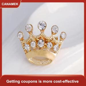 【CANAMEK 】 Personality Accessories Rhinestones Crown Brooches Cutouts Retro Creative Pins Suits Fashionable Men