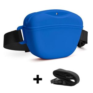 OUTOPEN Silicone Túi đựng đồ ăn cho chó Di động Có thể điều chỉnh Túi đựng thức ăn cho thú cưng ngoài trời Dễ dàng làm sạch Rảnh tay Túi đeo hông huấn luyện chó Hoạt động ngoài trời