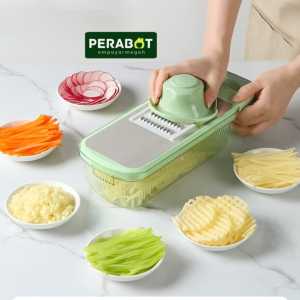 [Ready Stock] Pemotong Sayur Pelbagai fungsi 5 IN 1 Penghiris Sayur Keluli Tahan Karat/Vegetable Cutter