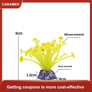 【CANAMEK】 Silicone nấm nhân tạo Fish Tank Aquarium nước san hô thực vật trang trí dưới nước quarium Fish Tank phụ kiện trang trí