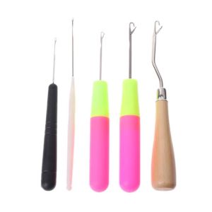 Kirilgu 5pcs/Set Plastic Crochet Needle Braiding for Latch Hook Weaving Hair Dreadlock C M1Y4T