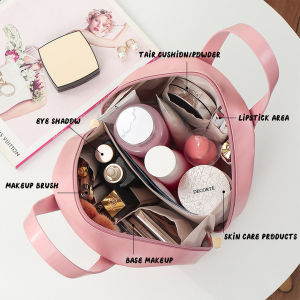 Cute Shell Cosmetic Bag Travel Make Up Bag Storage Bag PU Leather Bag Portable Multi-functional Storage Bag
