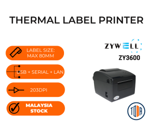 Zywell ZY3600 Thermal Label Printer 80mm (USB + Serial + LAN)