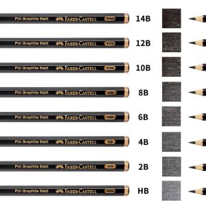 German Faber-Castell PITT Matte Sketch Pencil Full Set Of Professional Art Students Special Sketch Drawing 2B-14B Graphite Pencils