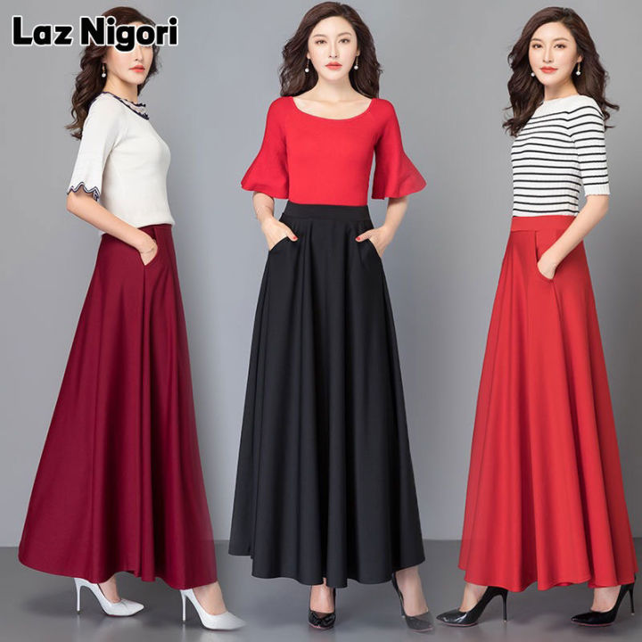 Laz Nigori Halflength long skirt, large swing skirt, Aline skirt