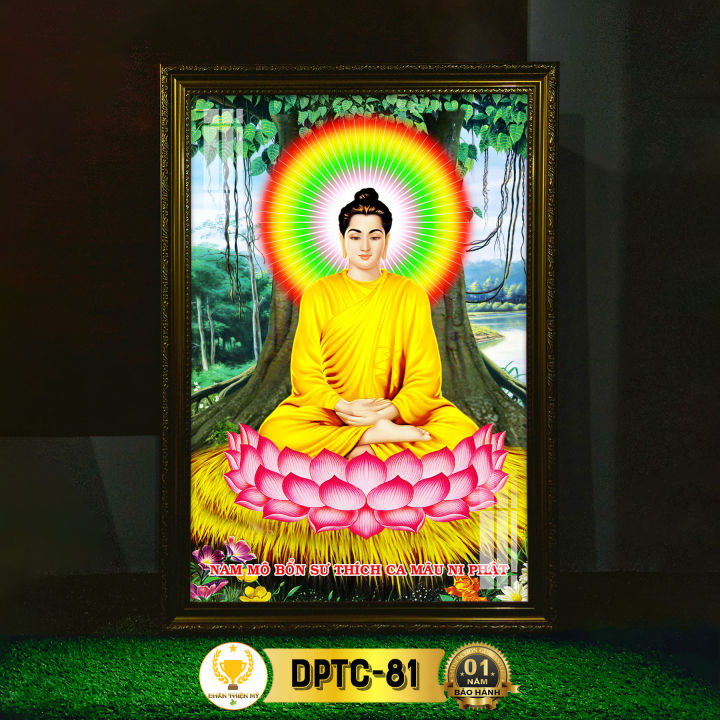 Tranh Phật Thích Ca Có Đèn CHÂN THIỆN MỸ, Treo Tường Trang Trí Bàn Thờ ...