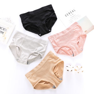 OK Bra Women 3D Honeycomb High Waist Seamless Panties Cotton Antibacterial Briefs Hip Lift Body Shaper Underwear