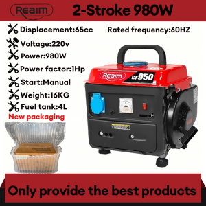 REAIM 4000W Gasoline Generator Portable 4-Stroke 220V Air-Cooled Power Generator for Home Backup Construction & Farm Use