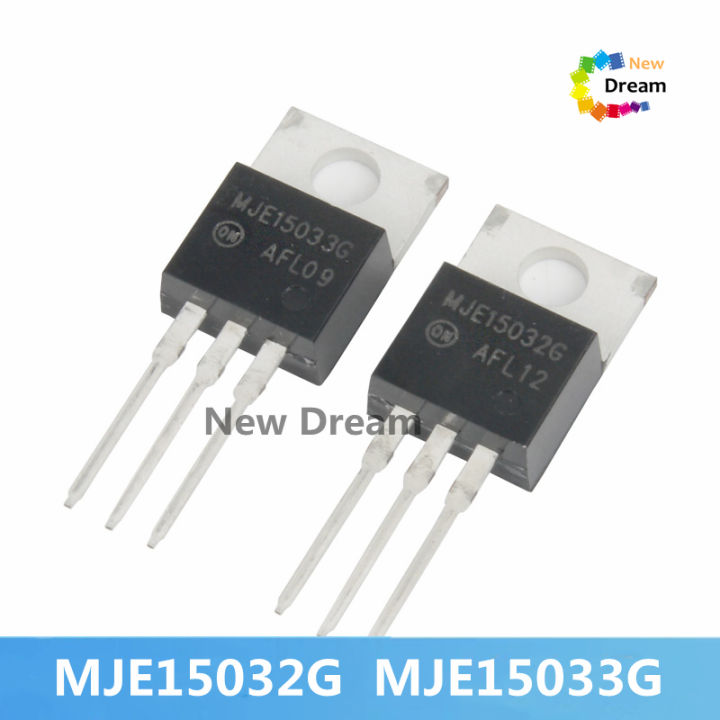thumbnail image 2 of MJE15032G & MJE15033G Transistor Pair (TO-220) - 2x NPN & 2x PNP, 250V 8A For Audio Amps & Power Circuits 2 of 4