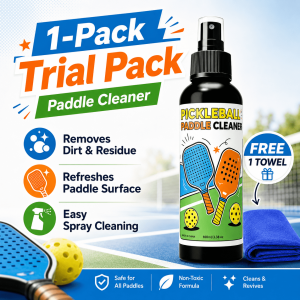 Mild formula Maintains grip CG Pickleball paddle cleaner Paddle cleaner spray Deep texture stain removal Free towel