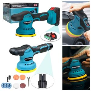 GOLDVAULT 125mm Cordless Buffing Machine Cordless Heavy Duty Car Polisher Machine High Torque Dual Function (Buffing Sanding) Heavy Duty Polisher