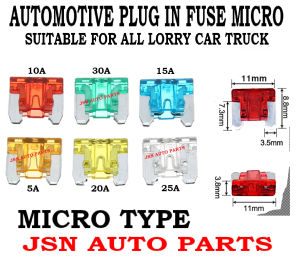 (10 BIJI OR 100 BIJI ) PLUG IN FUSE MICRO TYPE BLADE FUSE SUITABLE FOR LORRY CAR TRUCK BUS MOTOSIKAL AKSESORI