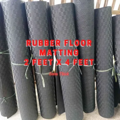 2x4ft Rubber Floor Mat - Ultra-Durable Anti-Slip Matting for Gyms Yoga Home - Versatile Flooring Solution