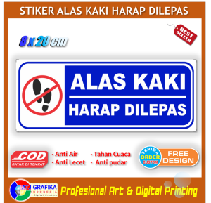 Stiker new alas kaki harap dilepas sticker kebersihan lantai batas sandal sepatu anti kotor