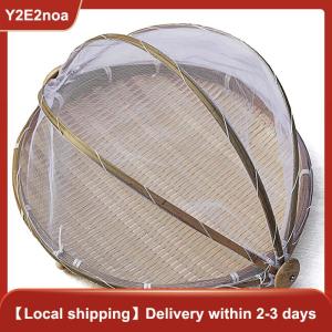 【Y2E2noa】 Food Net Cover Storage Basket Hand-Woven Tent Basket Tray Fruit Vegetable Bread Basket Simple Atmosphere Picnic Mesh Basket