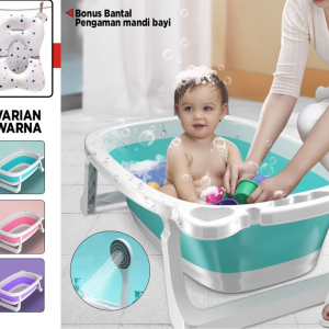 COD Bak Mandi Bayi Lipat Foldable Silicone Bathtub Folding Baby Portable Bathtub Bayi