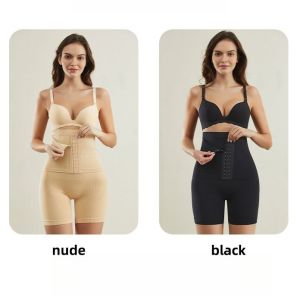 Seamless High Waist Boxer Shaperwear Waist Trainer Womens Corset Breasted Strong Flat Belly Panties Plus Size Body Shaper