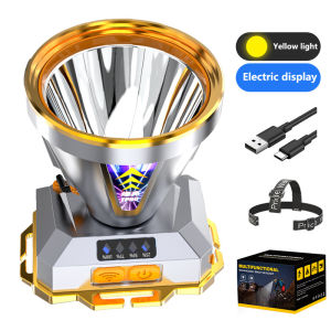 Flashlight Strong headlight type-c Rechargeable Waterproof head-mounted flashlight Headlight