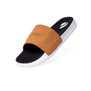 Hibro Achromatic - Sandal Slide Soft Suede Casual Slop Pria wanita - Brown Black White