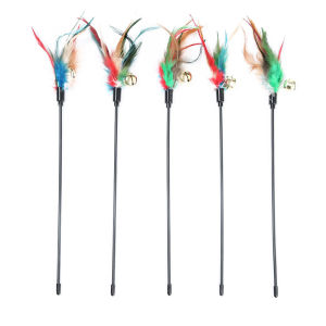 50cm Feather Teaser Wand Stick Cat Interactive Toy