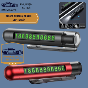 Búa thoát hiểm ô tô 4in1 – Phá kính cắt dây an toàn đèn pin LED bảng số điện thoại ẩn tiện lợi