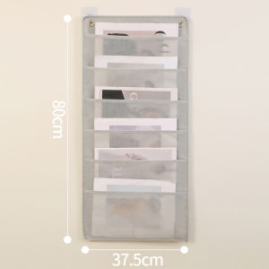 6/9 Grids Hanging Storage Bag Over The Door Office Magazine Organizer Large Fabric Pockets Accessory Storage Hanging Narrow Closet Wall Space-Saving for Classroom Home