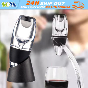 Luxury Wine Aerator Red Wine Aerator Filter Magic Decanter Essential Wine Aerator Essential Decanter Pourer Filter Stand Holder Vodka Quick Air Bar Aerator Decanter with Unique Three-Stage Aeration Wine Sediment Filter No-Drip Stand