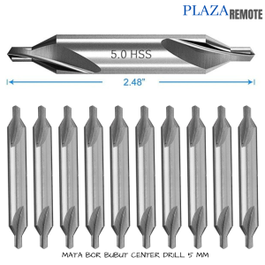 MATA BOR BUBUT HSS CENTER DRILL BIT 60 DERAJAT SET COUNTERSINK PENANDA LOGAM 5MM