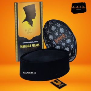 Peci Hitam Polos Mangga Manis AC Non AC | Kopiah Anak Beludru Halus Pilihan Hitam Pekat Tinggi 7cm