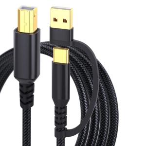 USB Type C to USB B Printer Cable Connection Line for Linking Printers Scanners and Other Devices to Laptop Computers