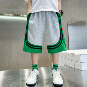 Children Summer Cotton Shorts For Boys Grey Black Knee-Length Pants Kids Student Elastic Waist Shorts 5 6 8 9 10 12 14Years Old H260702