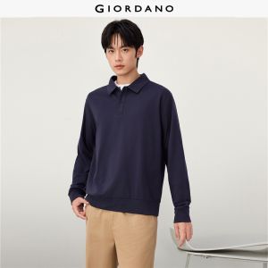 Giordano Beau Monde Men 100% cotton long sleeve polo shirt Free Shipping 13016614