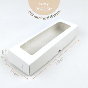 [10 PCS] IVORY 30 10 5 CM Laminasi Jendela Kotak Box Kemasan Packaging Dus Roti Brownies Putih Dos
