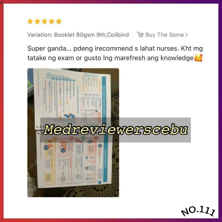 teaching aids 80GSM COILBIND Reviewer for Nurses 2024 Lazada PH