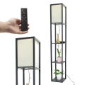 HEIKESZ Solid Wood Shelf Lamp Shelf Lamp Simple Floor Lamp Wooden Bookshelf Lamp Remote Control North Decorative Lamp. 