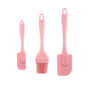 [ Ready Stock ] 3Pcs/set Silicone Spatula Heat Resistant Cookware Non-stick Pan Spatulas Spoon Scraper Kitchen Baking Tool 3件套 硅胶油刷蛋糕抹刀三件套烧烤油刷奶油烘焙工具